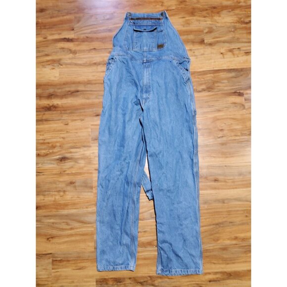 Mens C.E. Schmidt Bib Blue Heavy Denim Overalls Workwear Large - Picture 1 of 4